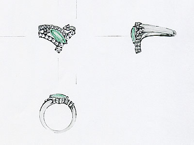 あでやかな緑色の翡翠の指輪 / ジュエリーリフォーム.com