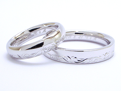 お揃いのハートピー結婚指輪