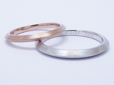三角で作るＰＧ＆ＷＧ結婚指輪