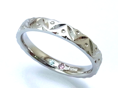 指輪を再利用して還暦祝いリング